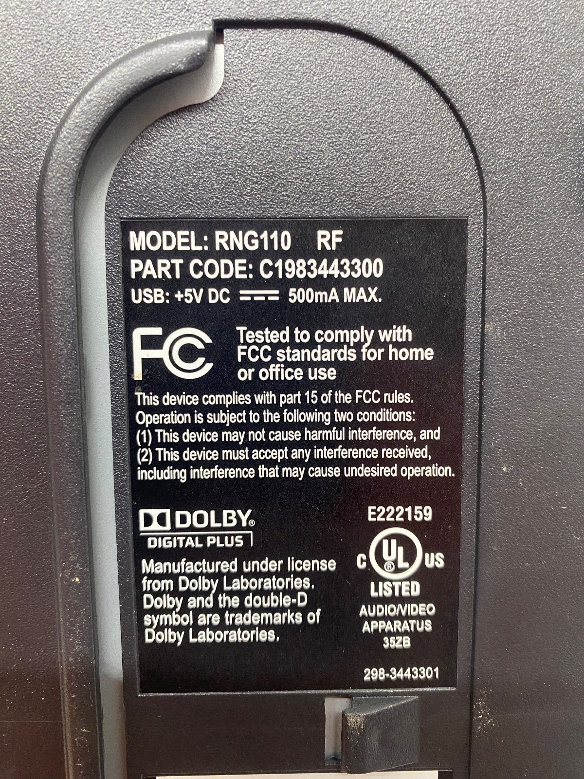 Comcast Xfinity RNG110 Cable Box No Adapter Plug No Remote