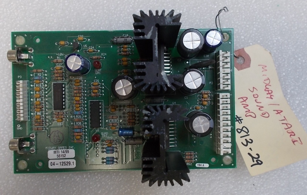 Atari Midway Arcade Game Sound Amp Board #2772-15978-01 (813-29)