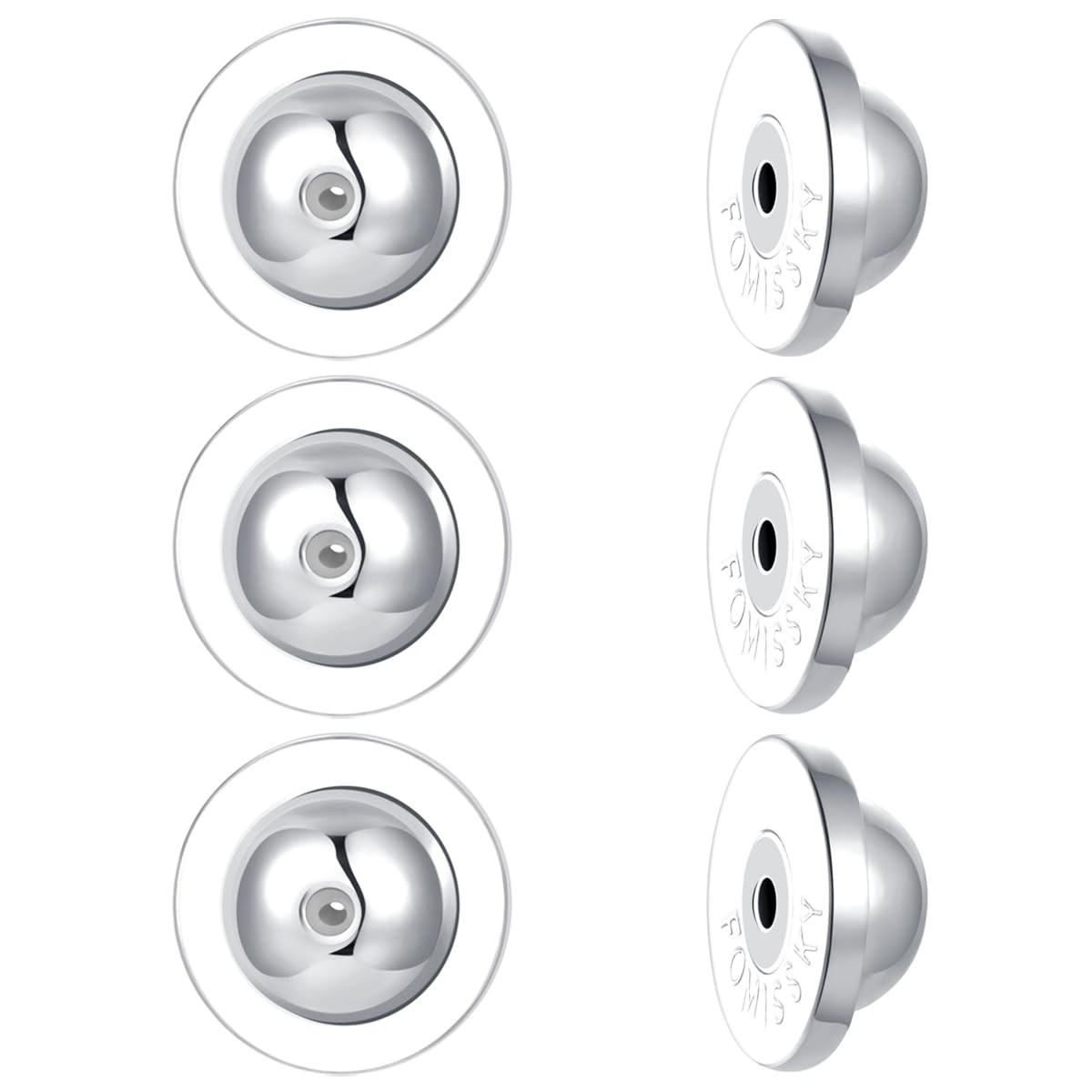 Dics Flat Earring Backs, 6 pcs Locking Earring Backs Replacements, White Gold...
