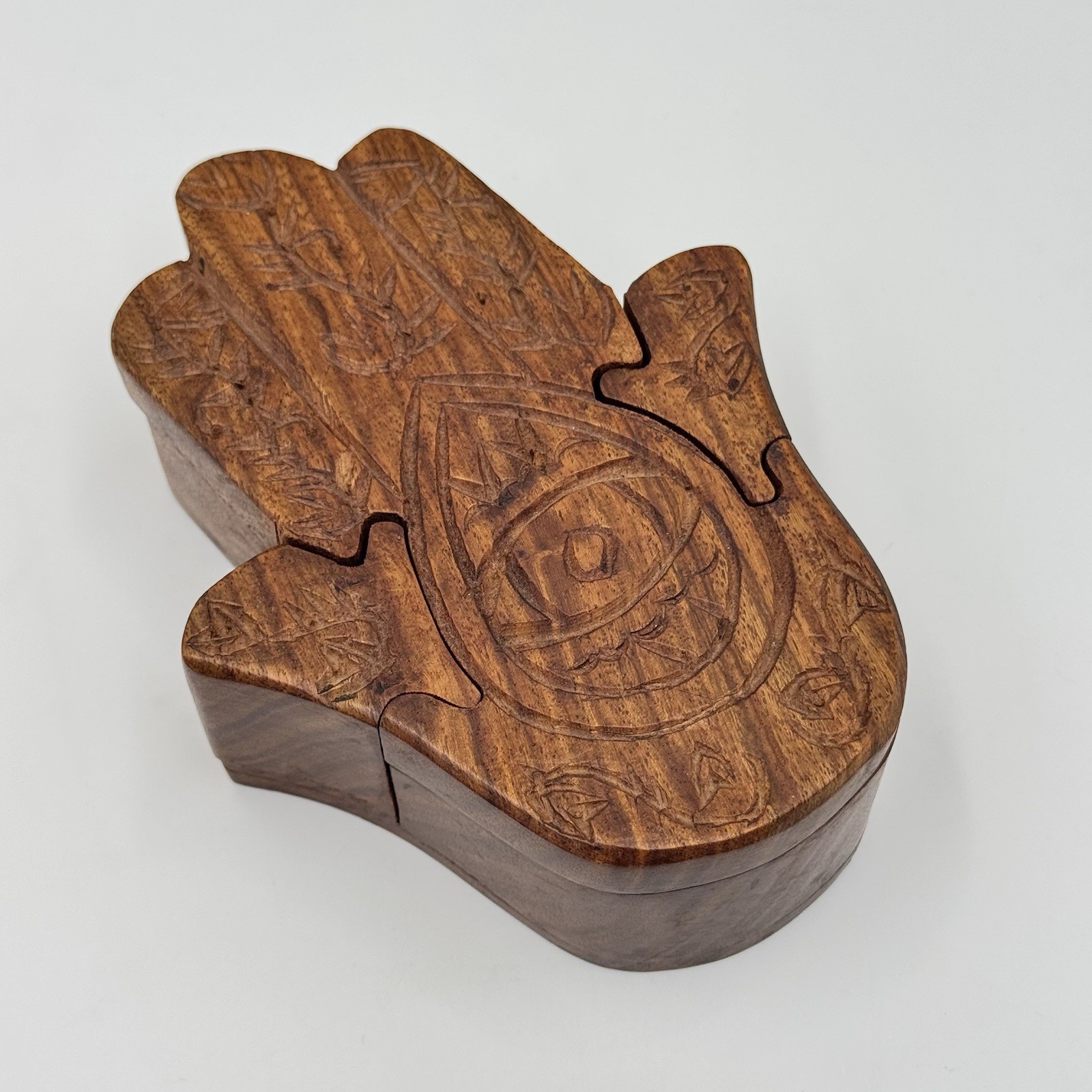 Wood Hamsa Puzzle Box Made In India