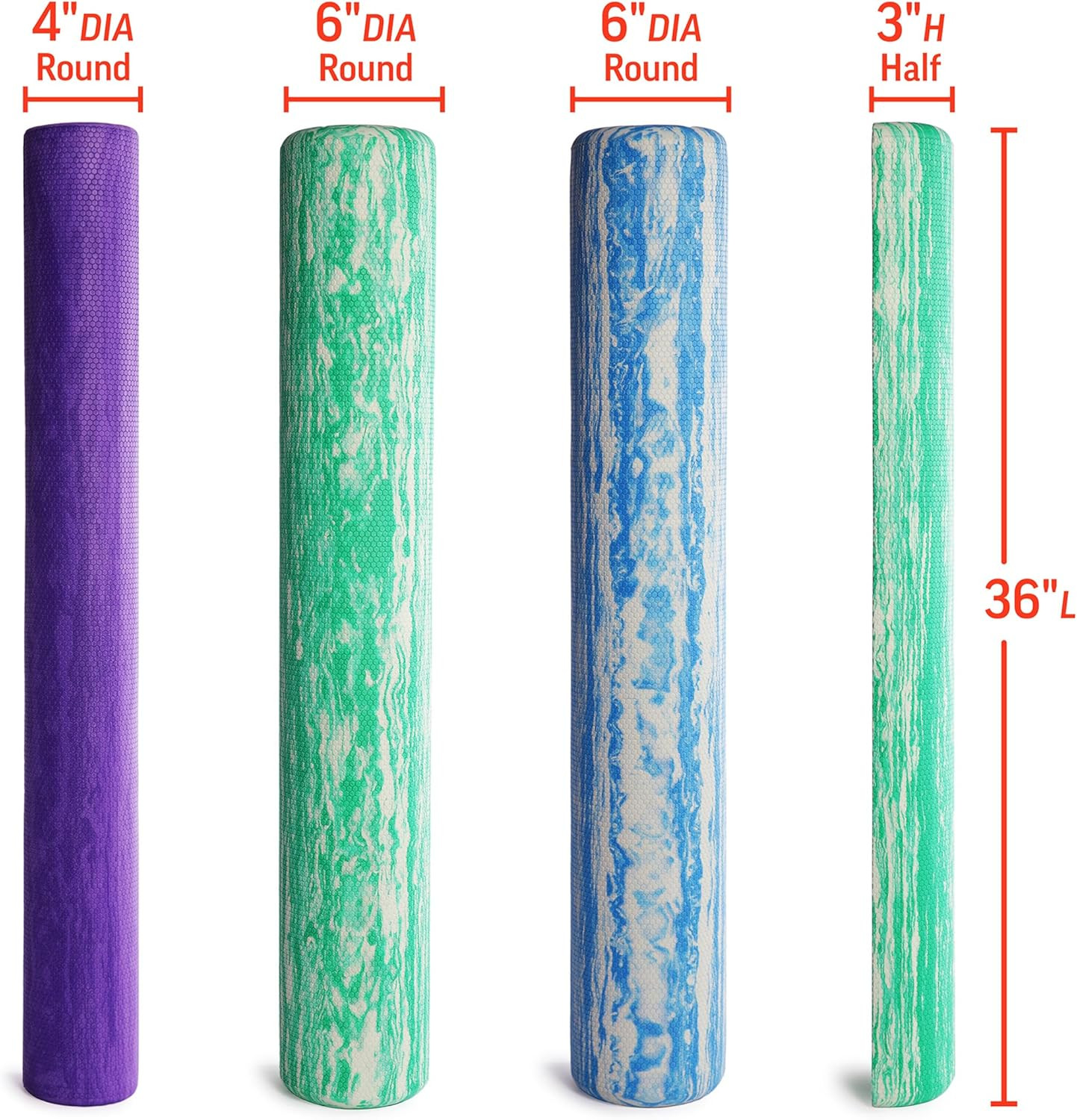 PRO-ROLLER Standard Density Foam Roller - Durable Roller for Back Massage, Deep