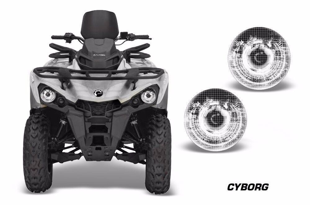 Headlight Eye Graphics Kit Decal Cover For Can-Am Outlander-L 2014-2017 CYBORG W