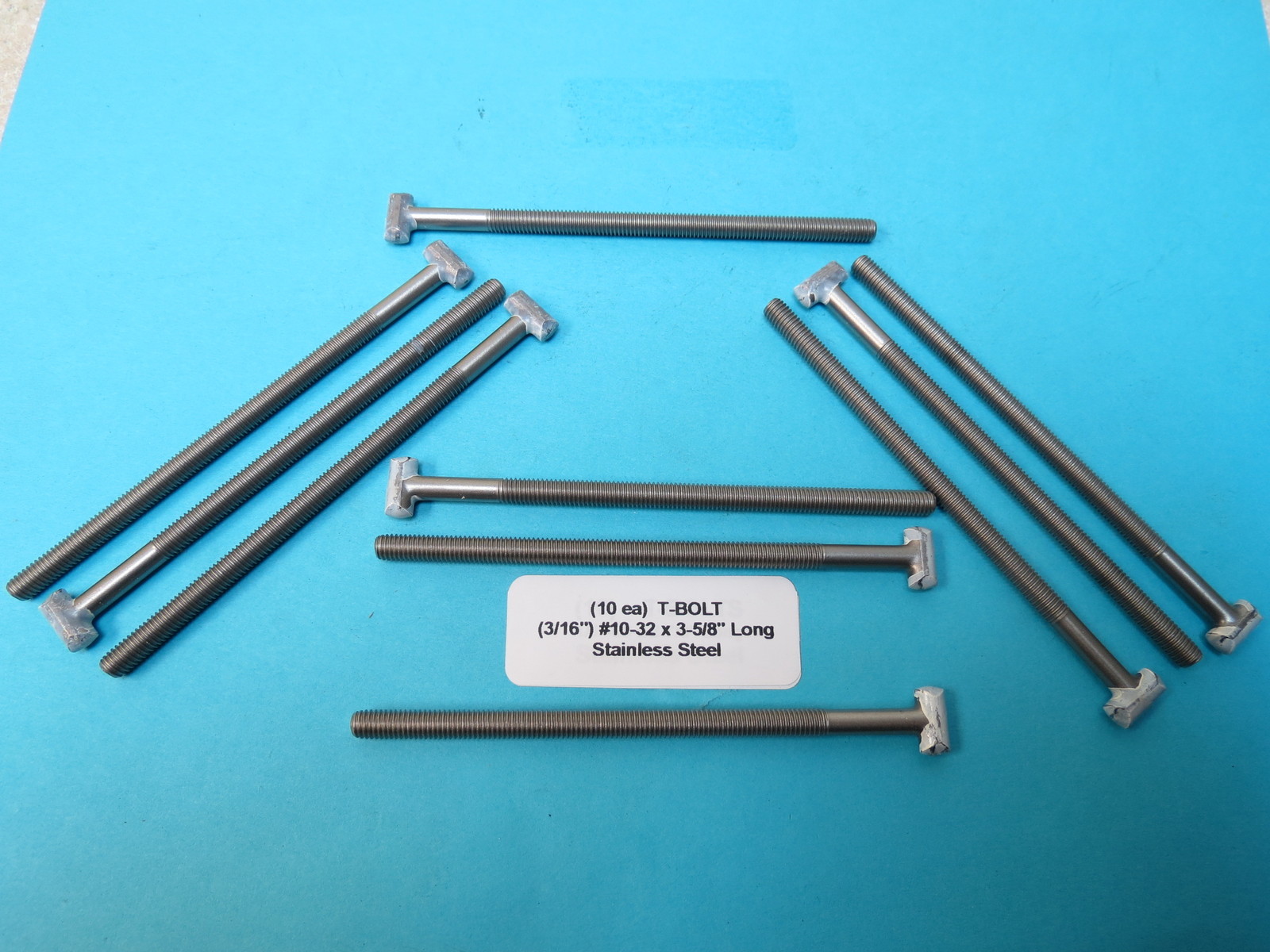 (10) #10-32 X 3-5/8” Stainless Steel Tee Head T-Bolts Aircraft Marine Industrial