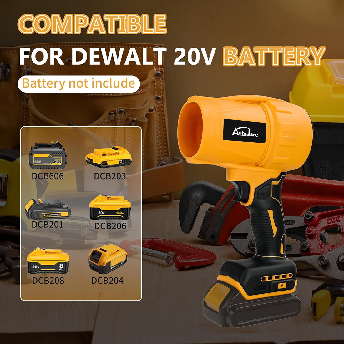 For Dewalt 20V MAX Battery Cordless Turbine Leaf Blower Compact Handheld Blower
