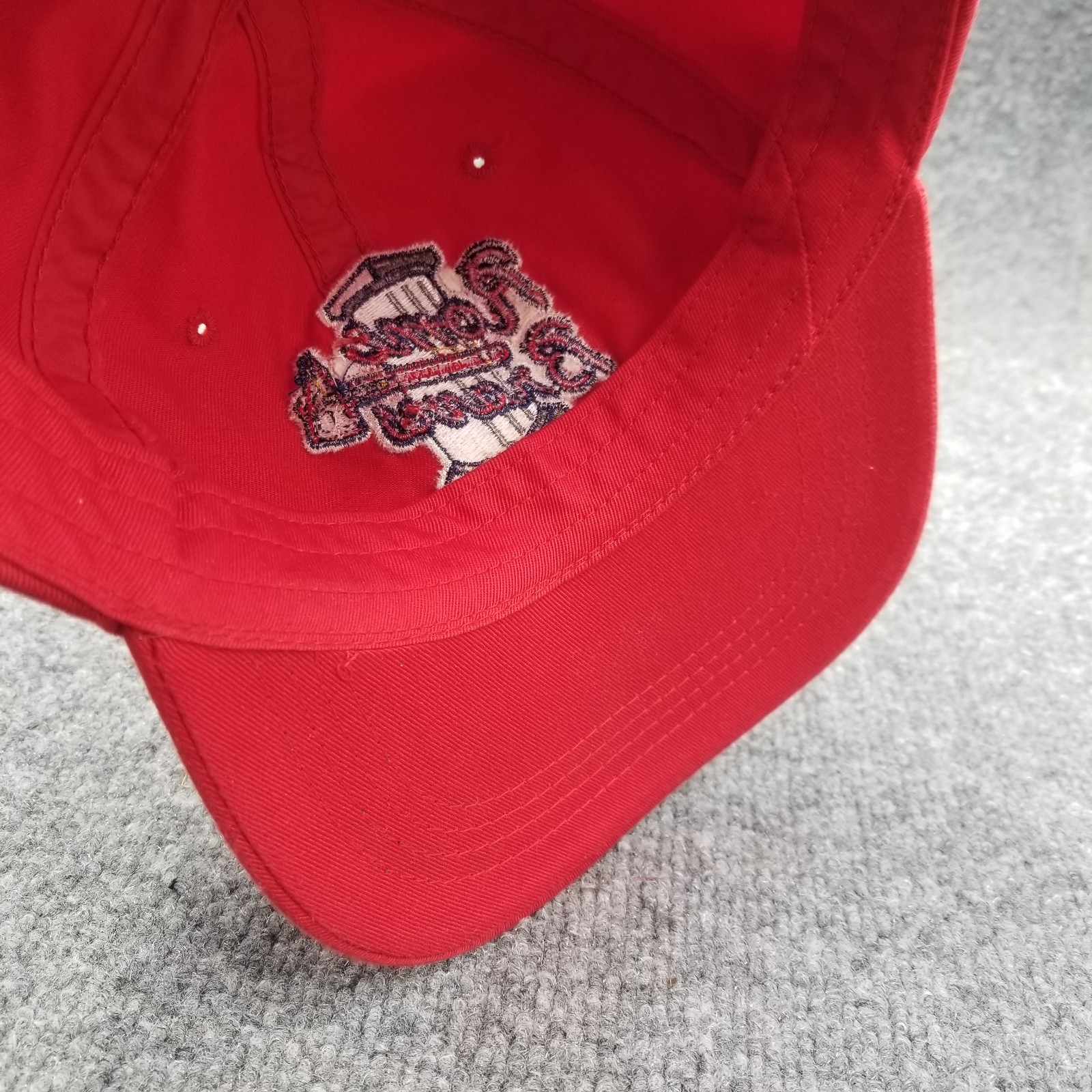 Rome Braves Hat Cap Red Strap Back Mens Minor League Baseball Tomahawk Script