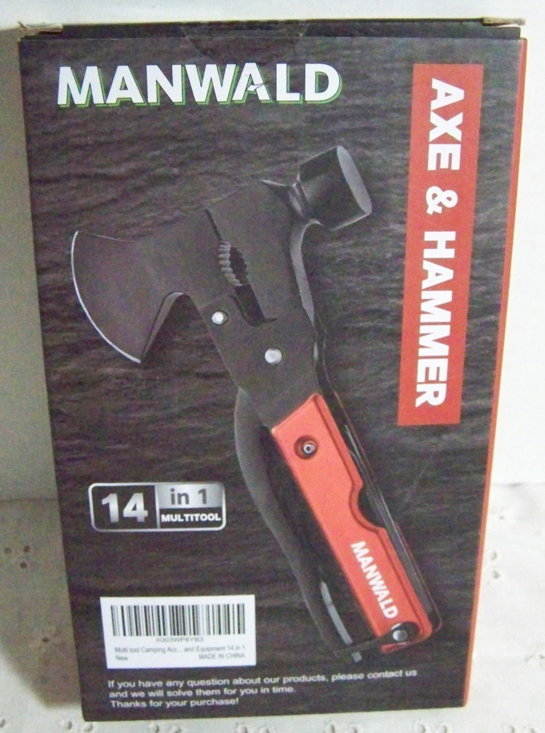 14 in 1 Multitool Camping / Survival Accessory by MANWALD Axe & Hammer