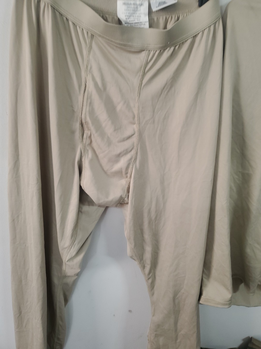 Special Medium Regular level 1 Silk Thermal Tan Pants & Top Set Sand Tan