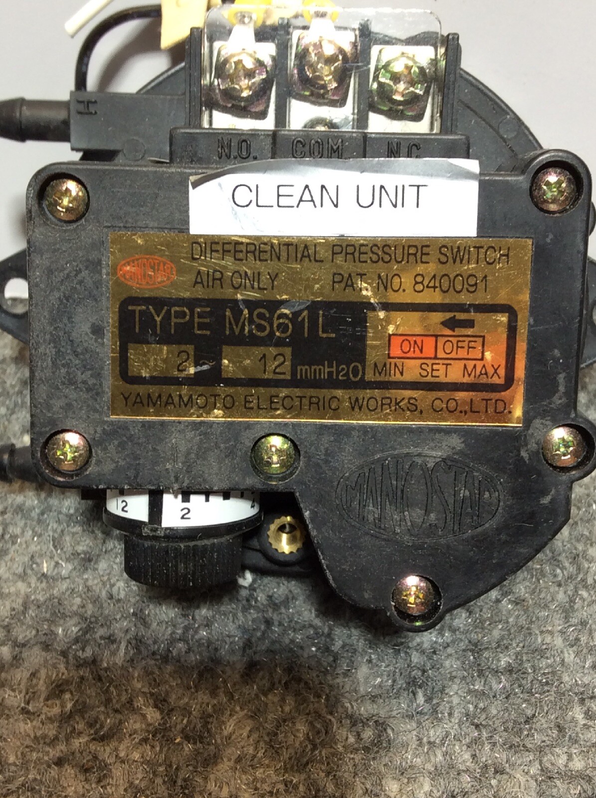 Used Yamamoto MS61L Differential Pressure Switch
