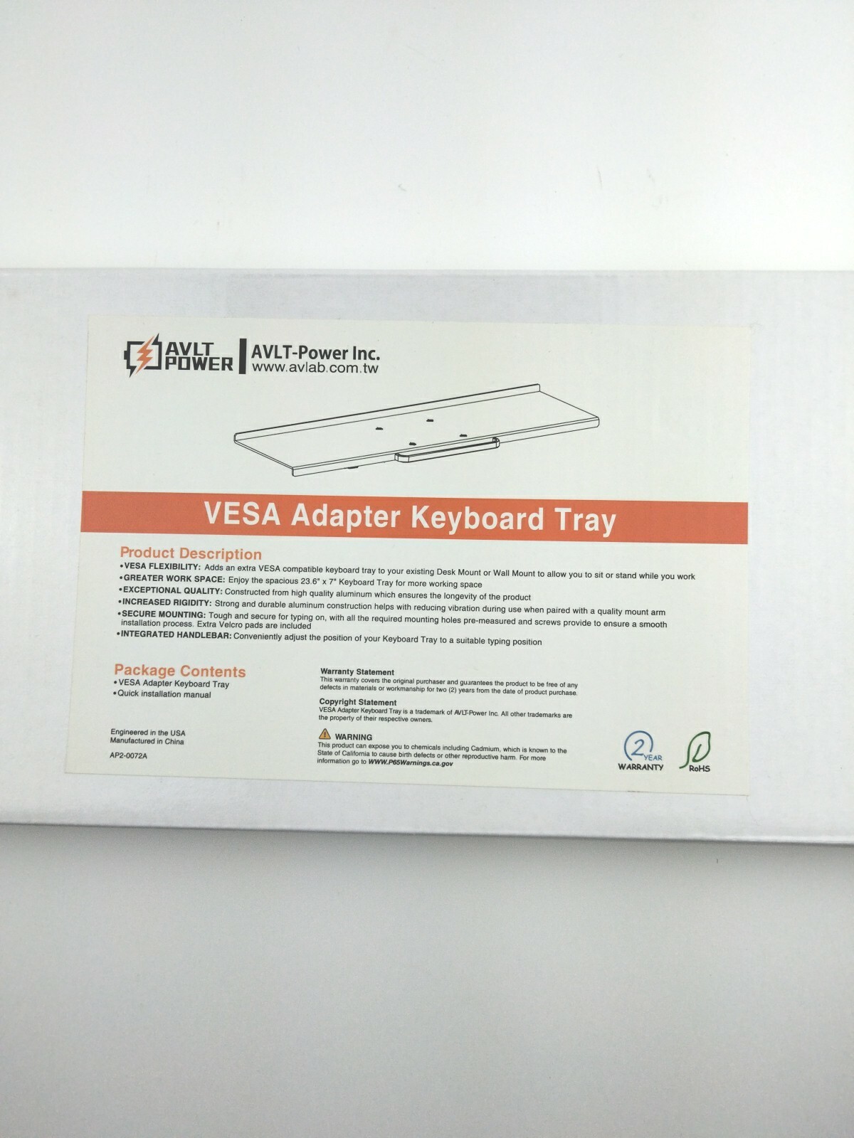 VESA Adapter Keyboard Tray