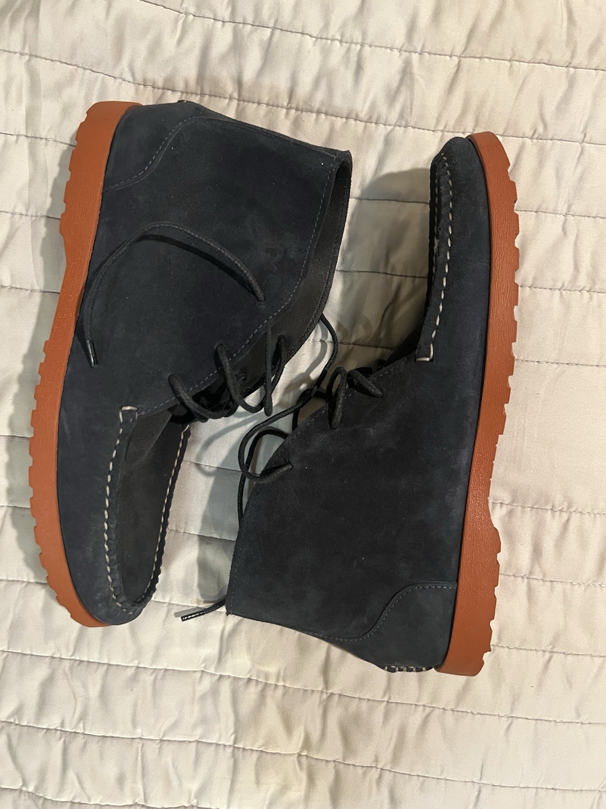 Quoddy Men’s Kennebec Chukka, Navy Suede, Vibram Sole, Size 11