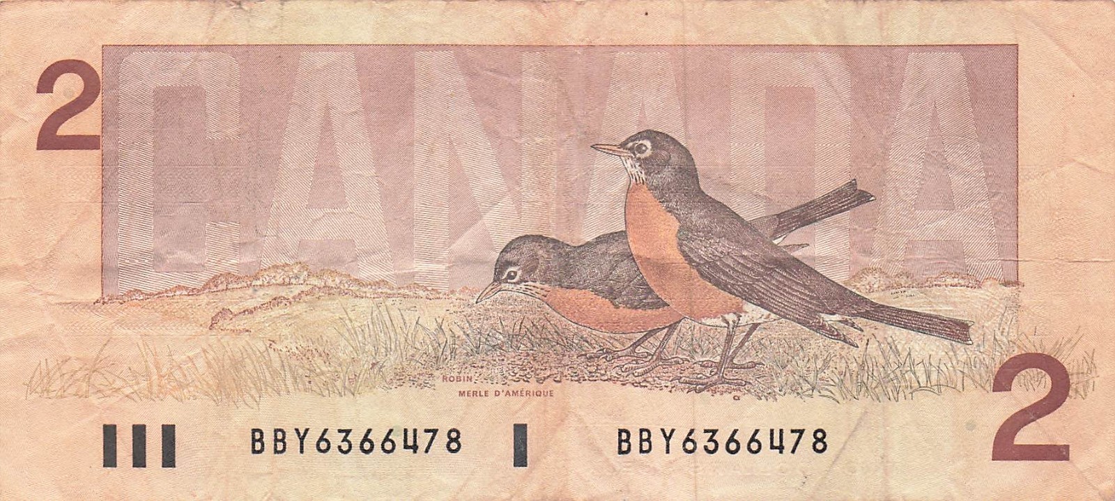 Canada   $2  1986  Series  BBY  Que. II  Circulated Banknote RR 61