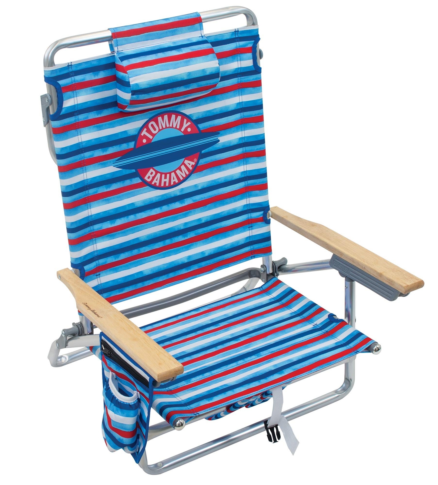 Tommy Bahama 5-Position Classic Lay Flat Folding Backpack Beach Chair, Alumin...