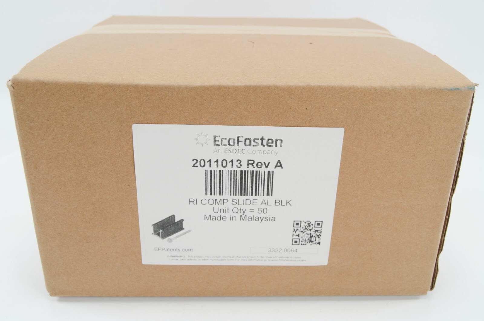 EcoFasten 2011013 Rev A Solar RI Comp Slide AL Black - New Sealed Box