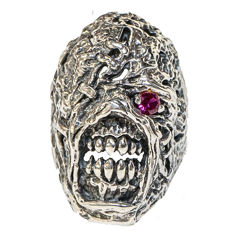 Nemesis Skull Ring .925 silver Resident Evil Biker Heavy Metal Gothic