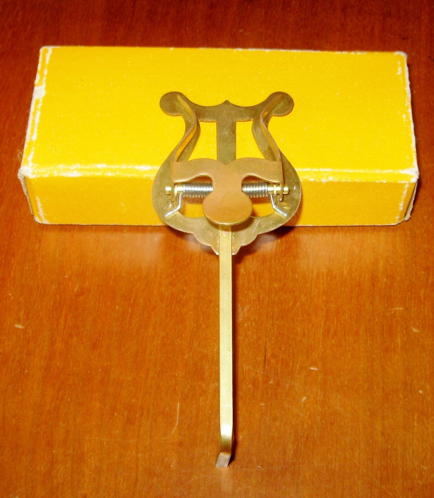 Vintage Marching Band Sheet Metal Music Note Holder w Box Instrument Accessory