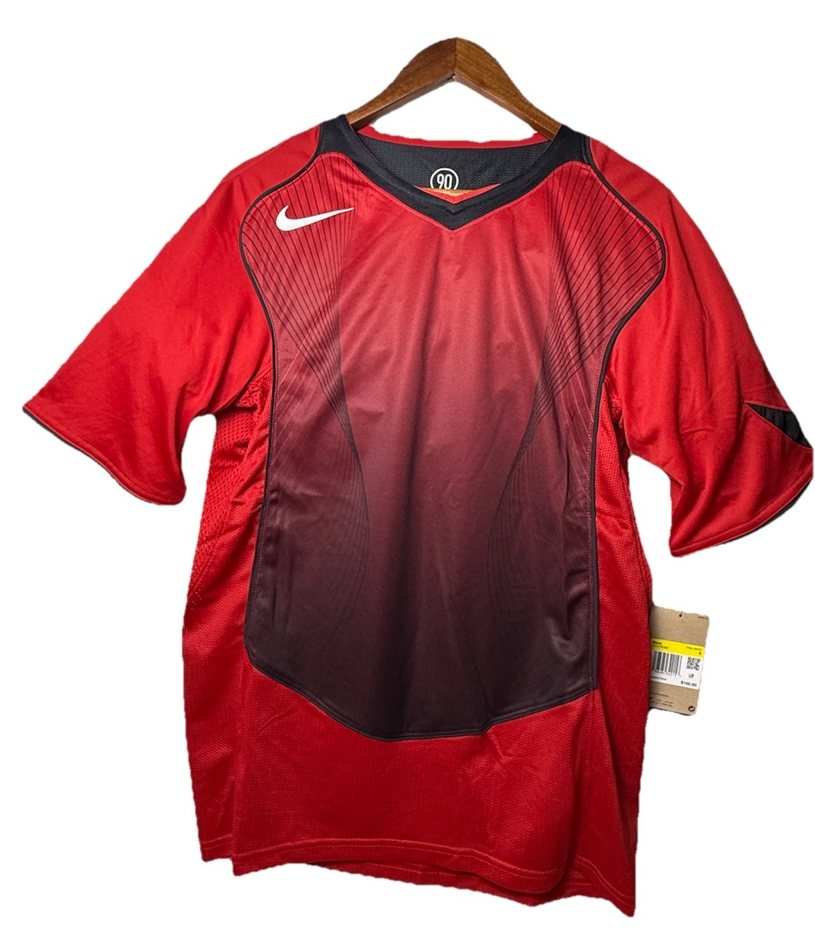 Nike Total 90 Dri-Fit Red Soccer Jersey Loose Fit Mens Sizes HV1178-687 $100 Tag