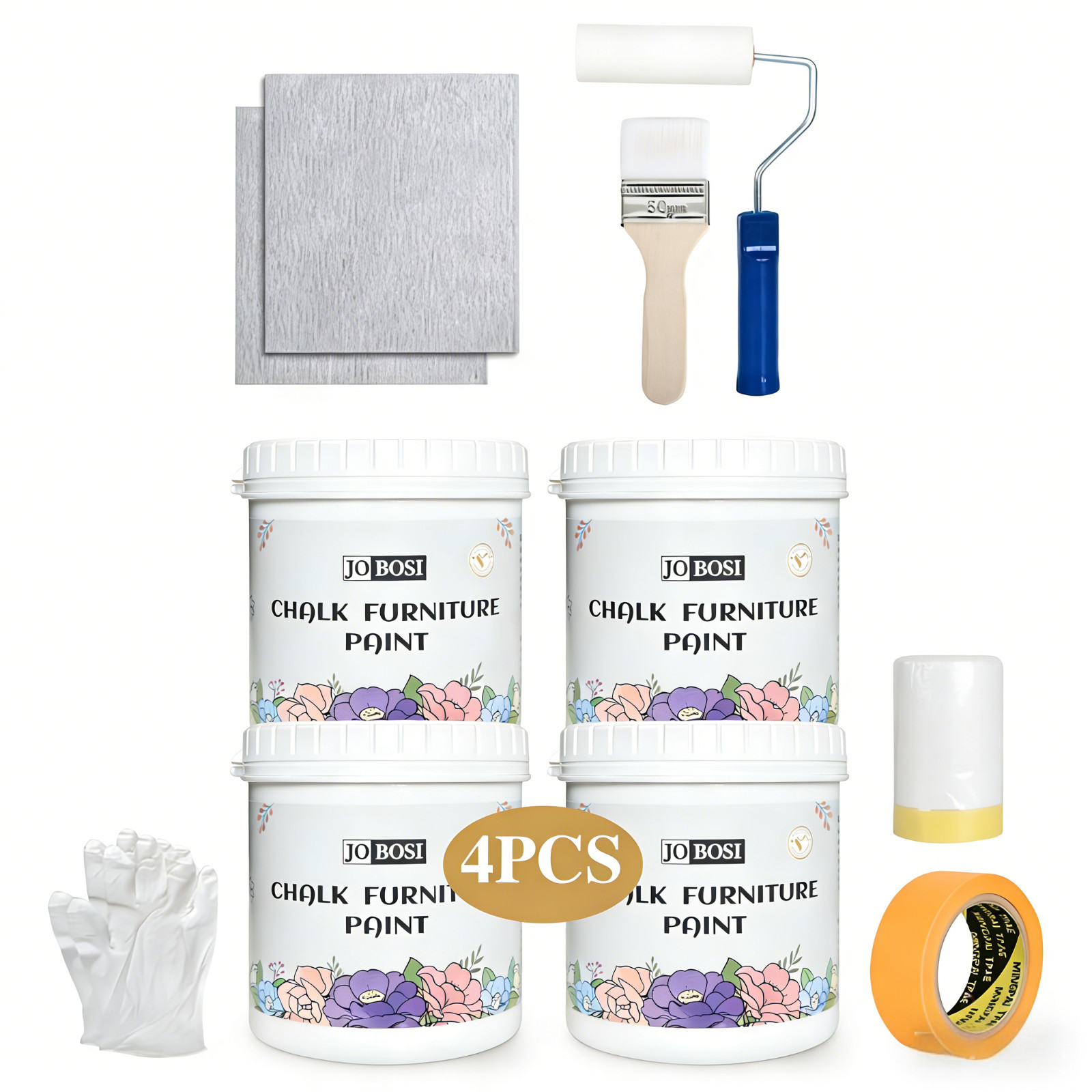 Weatherproof Wood Paint Kit | Durable Cabinet & Furniture Paint,with accessories