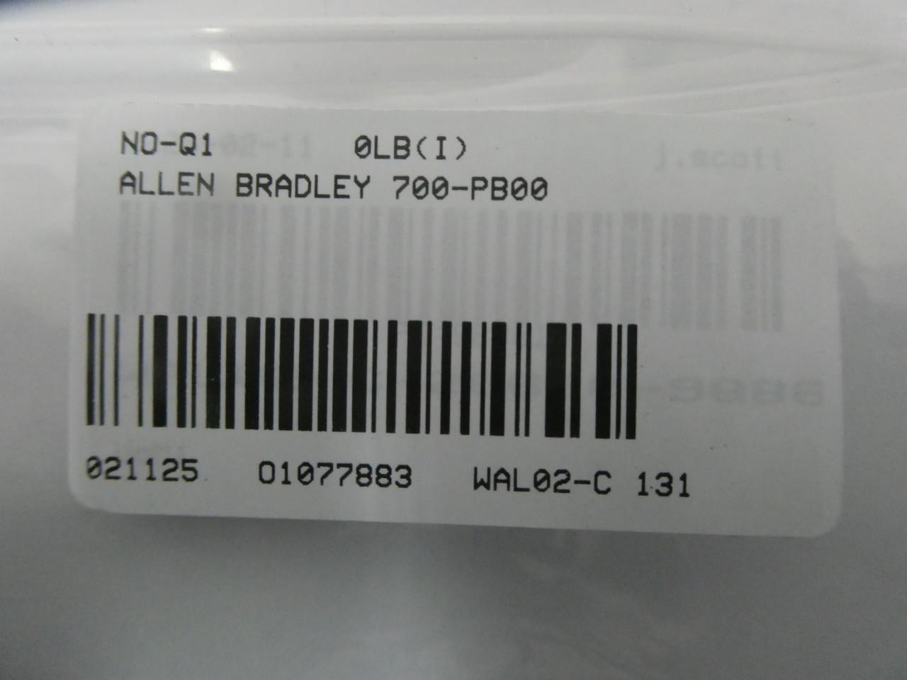 Allen Bradley 700-PB00 Relay Second Deck Ser E