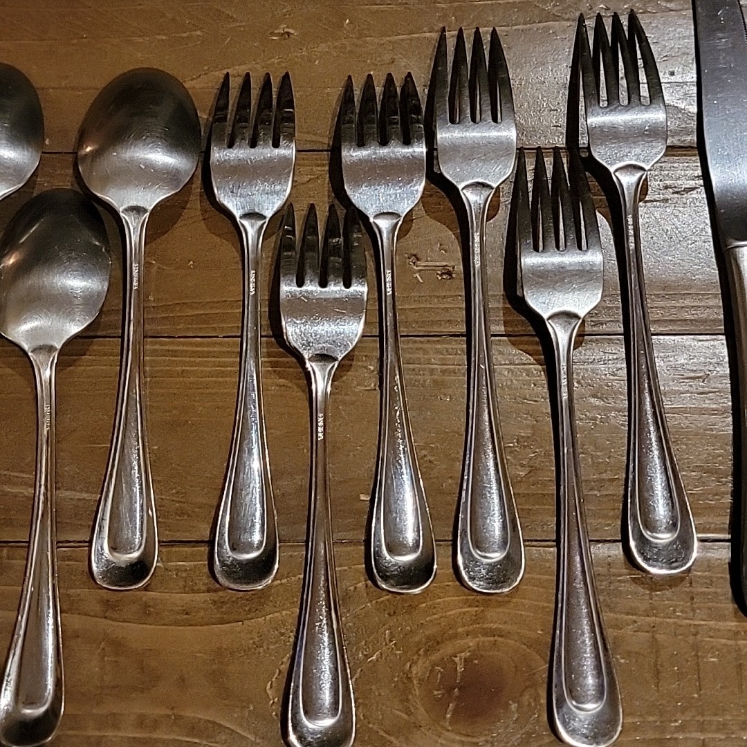15 Piece Oneida Sand Dune Glossy Stainless Flatware 3 Table Settings