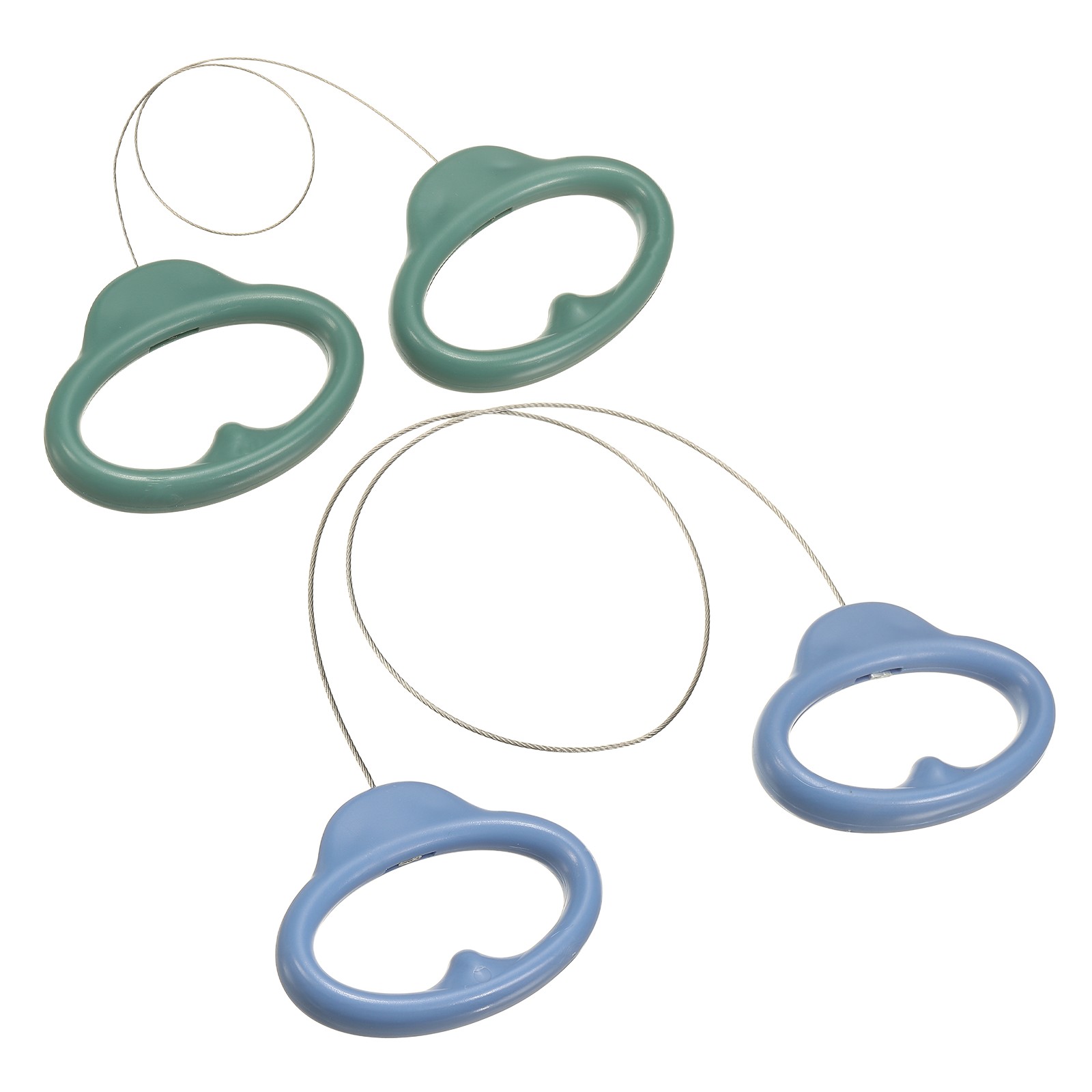 2Pcs Pottery Wire Tool, 11.8"/19.5" Cut Wire with Handle, Dark Green/Dark Blue