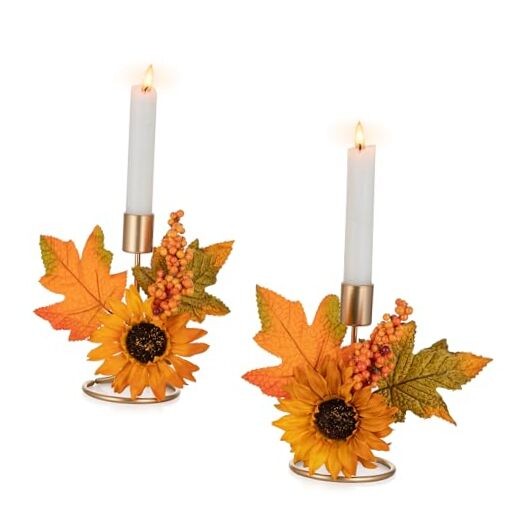Fall Candle Holder for Thanksgiving: Candlestick Holders Decor for Autumn 2