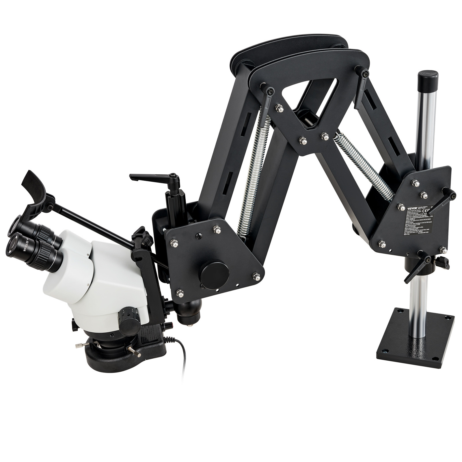 VEVOR Multi-Directional Microscope with Spring Bracket Ring Light 7X-45X Jewelry