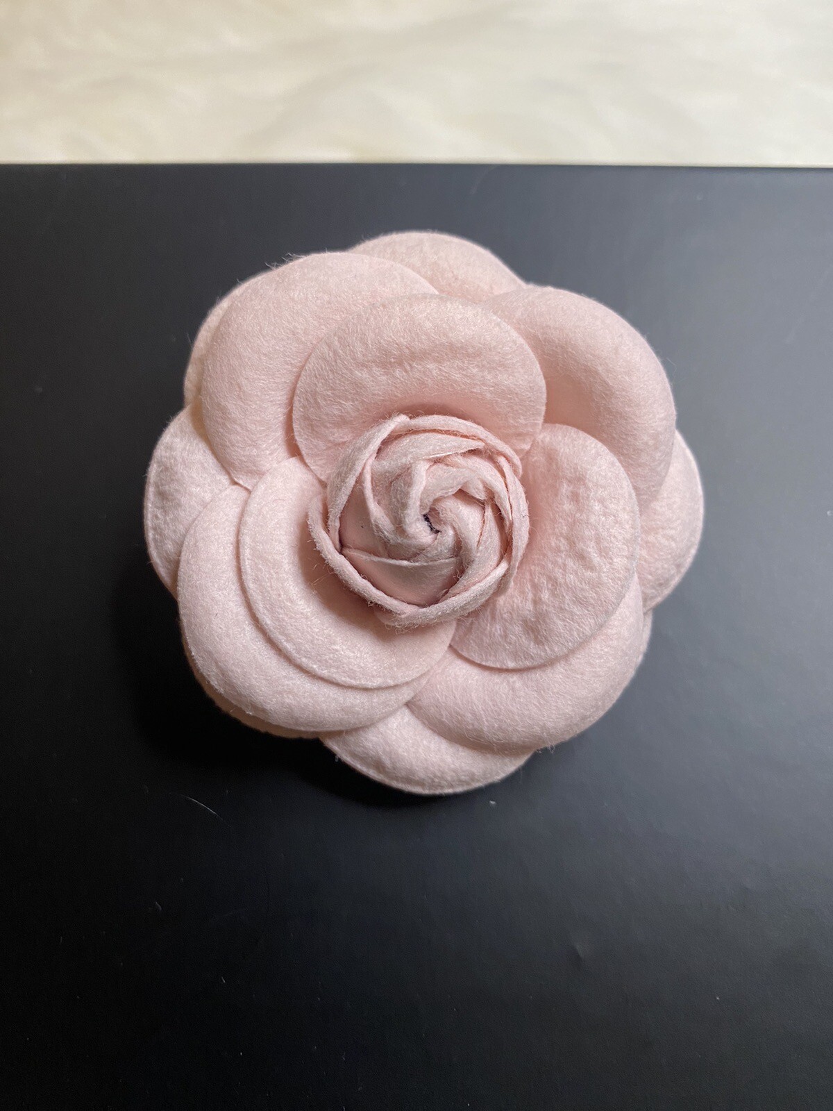 Camellia Flower Brooch Pin New Handmade Light Pink