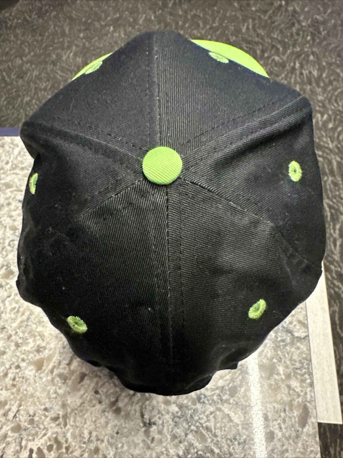 Mount Rushmore SD Lime Green and Black Hat Cap Snapback EUC