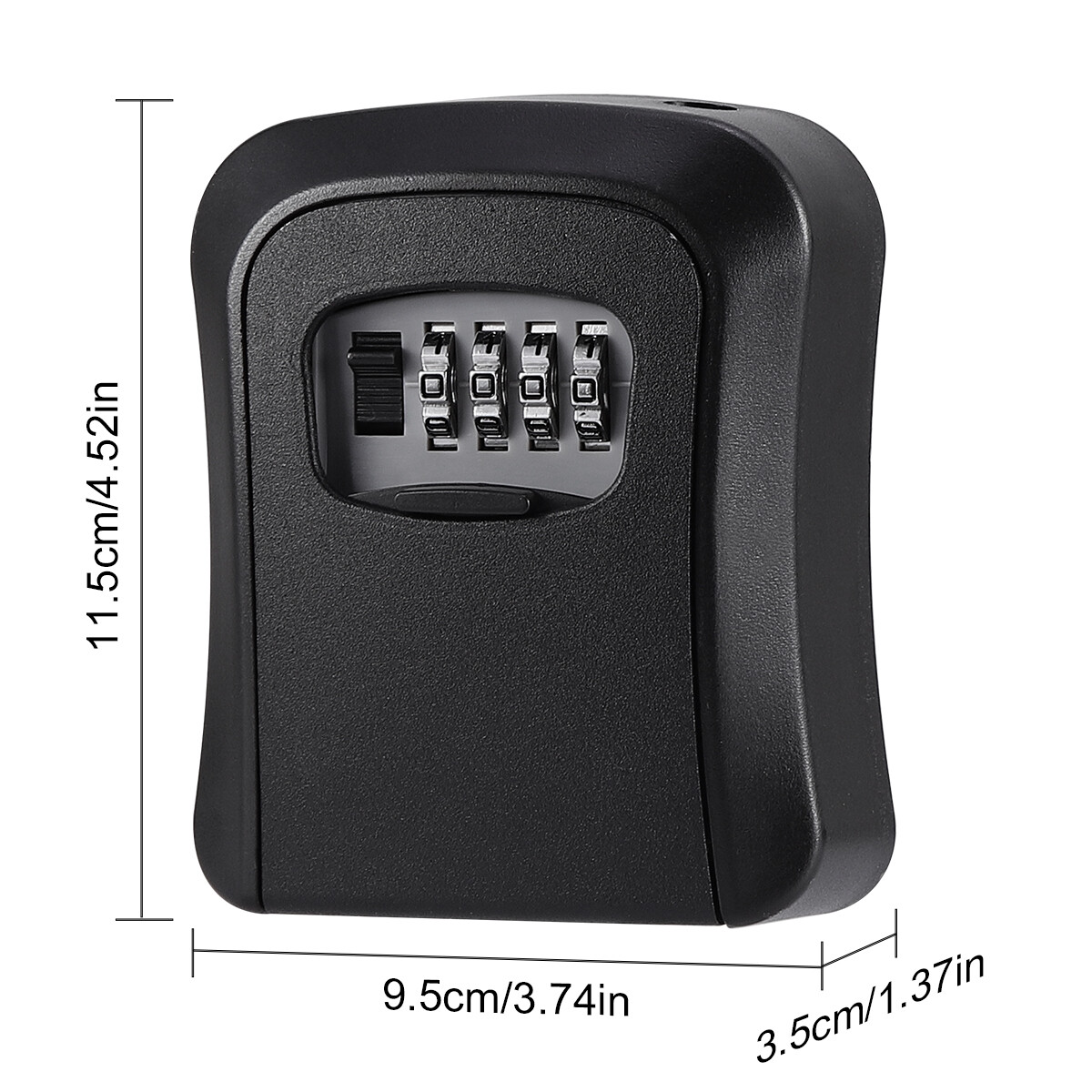 4 Digit Combination Key Safe Lock Box Wall Mount Outdoor Security Storage
