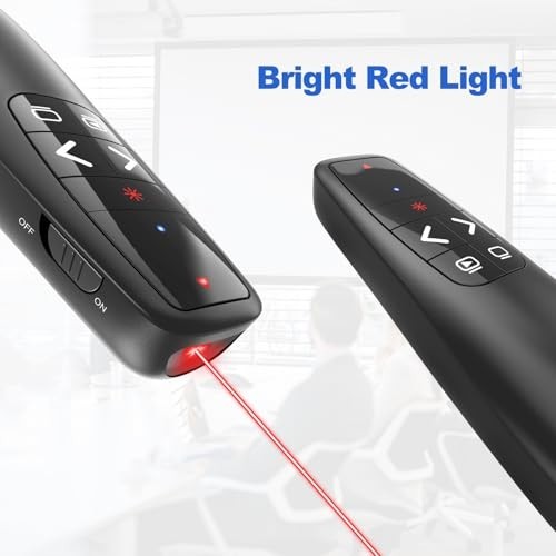 Wireless Presentation Clicker with Cases - Remote PowerPoint Pointer for Mac & P