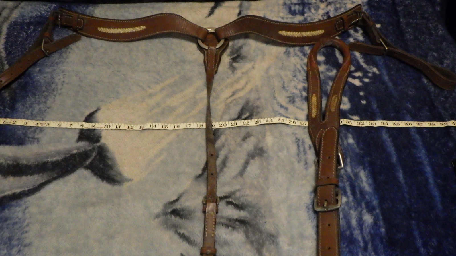 Vintage Horse Tack Leather Breast Collar Crupper Set Rawhide Talabateria PPP