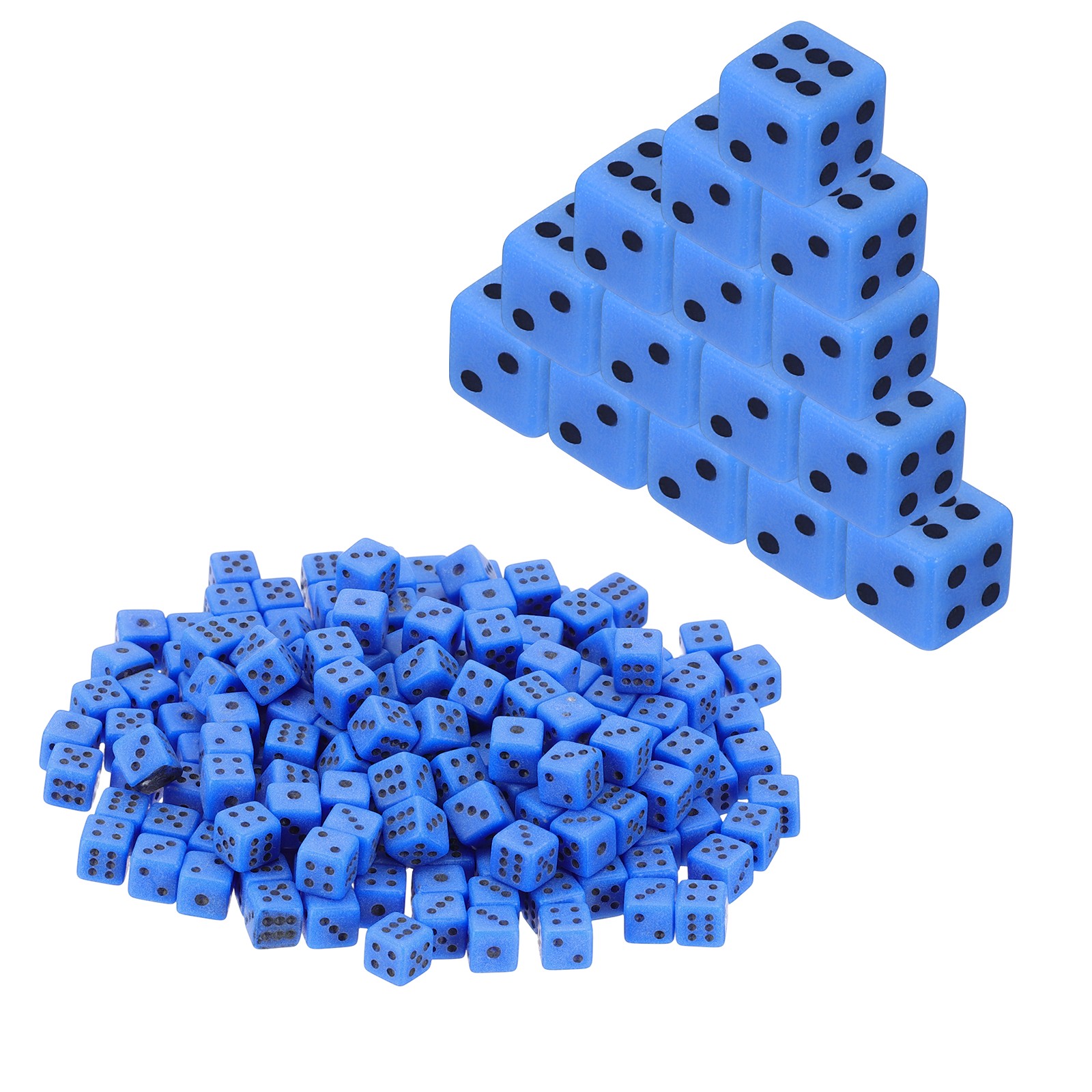 200Pcs Mini Acrylic Polyhedral Dice 5mm 6 Sided Square Corner Dice, Blue