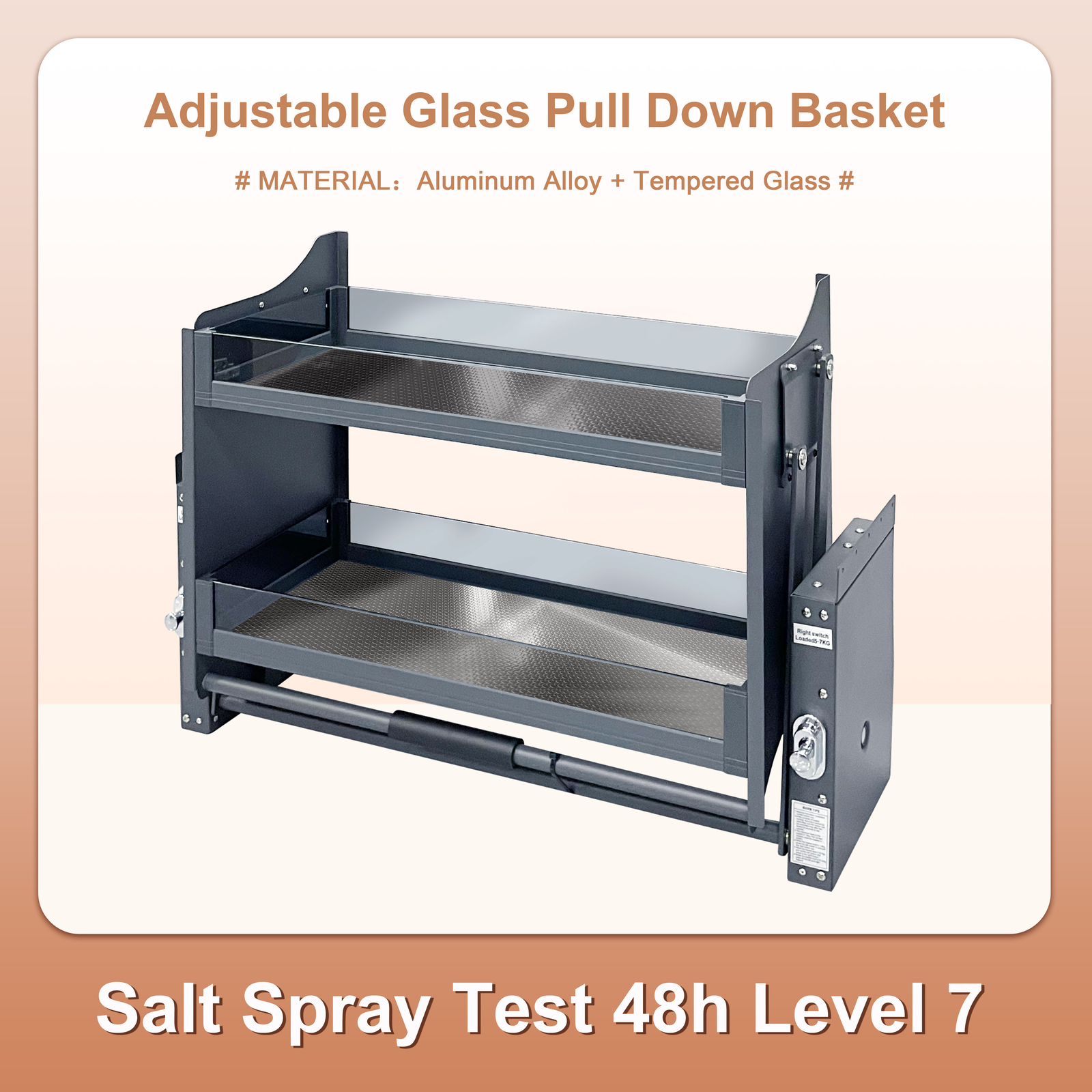 24''/30''/36'' Pull Down Shelf 2 Tier Pull Down Cabinet Organizer 66lbs Capacity