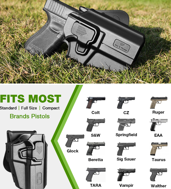 LH Universal OWB index release Holster - Fits 50+ Models - Left Hand