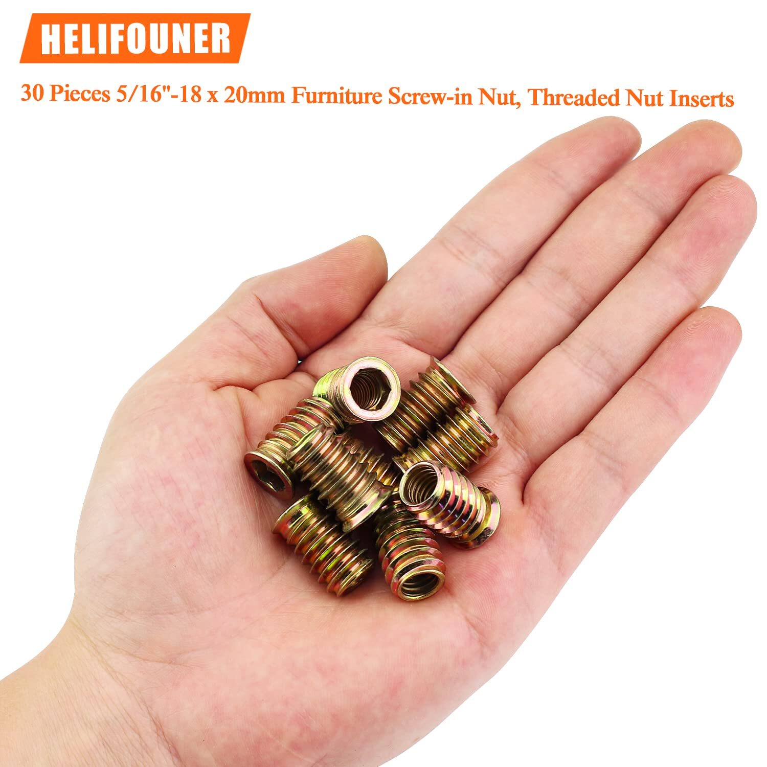5/16-18 Threaded Inserts Wood Inserts Steel Threaded Inserts for Wood Furnitu...