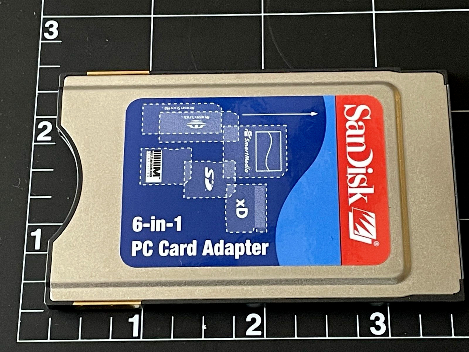 SanDisk 6-in-1 PC card Adapter SDAD-67-A10, Supports SD,SDHC,XD,M/H, SM, MMC, MS