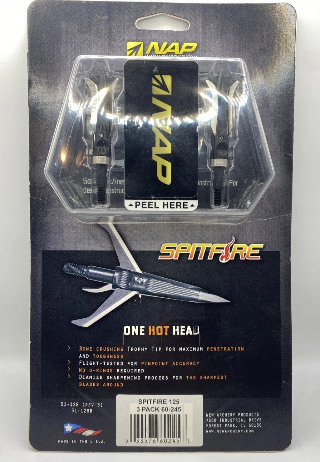 NAP Spitfire Mechanical Broadhead - 125 Grain, Pack of 3