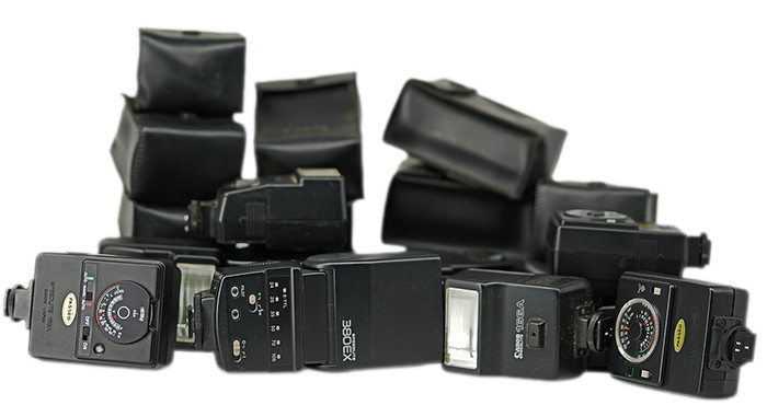 Canon Flashes (mostly Speedlite 155A), Lot of 24 Flashes