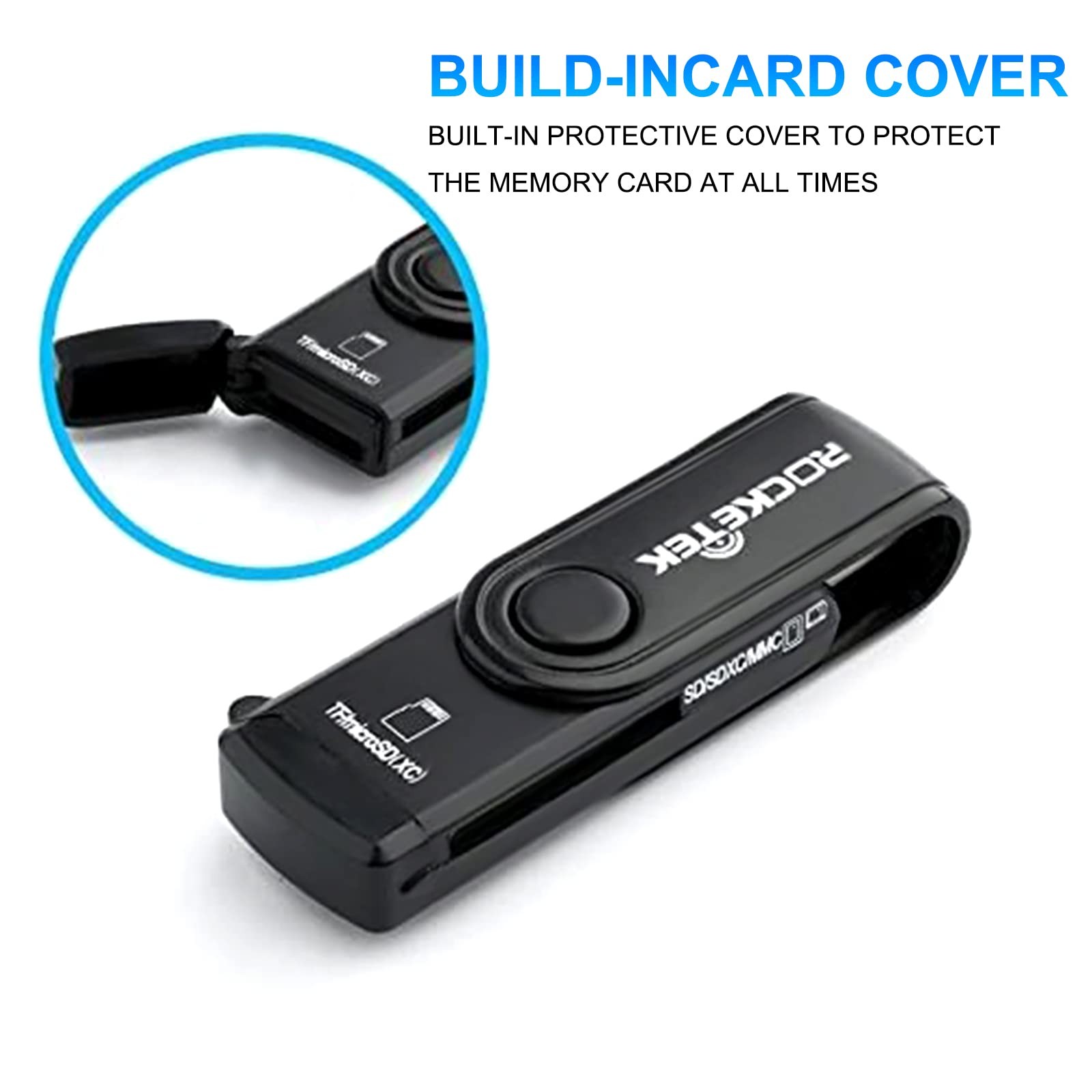Usb 3.0 Sd Card Reader Rocketek 2 Slots Memory Card Reader A Build-In Micro Sd