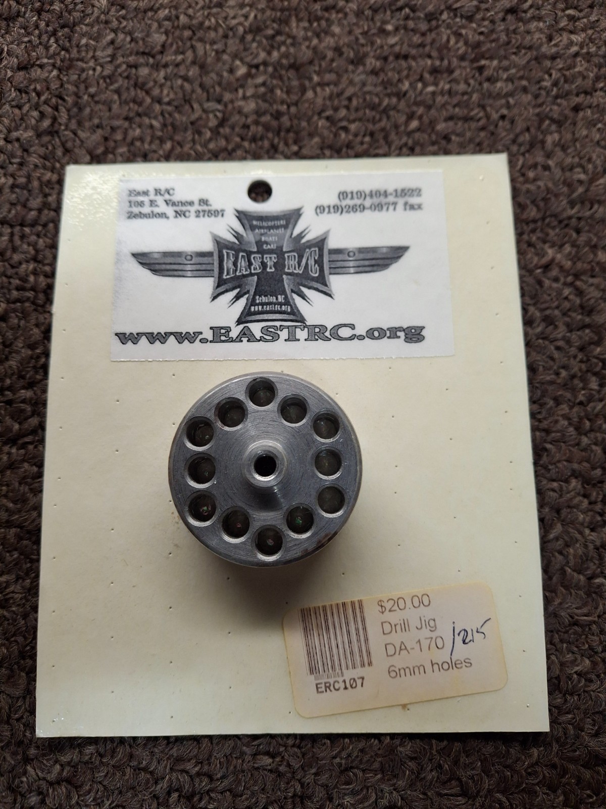 Propeller Drill Jig RC Airplane 6mm DA-170 DLE-170 DA-215 FOX-200 Others
