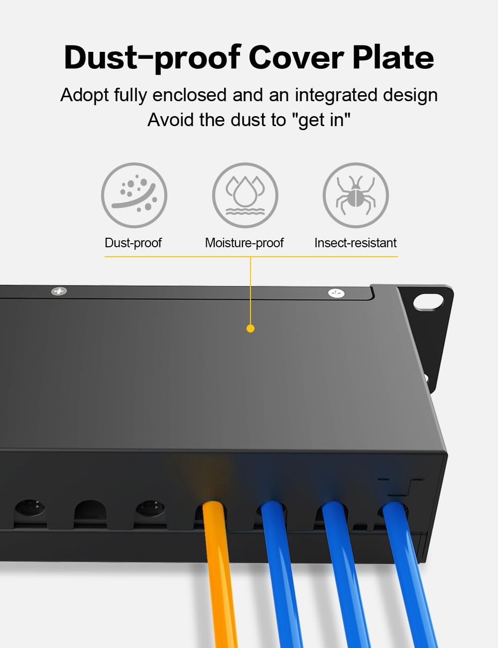 12 Port Keystone Patch Panel CAT6a Rackmount Wall Mount 1U 10 Inch Network