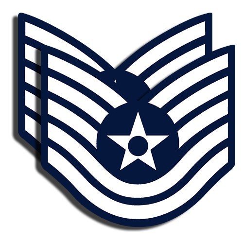 AIR FORCE Rank Technical Sergeant Sticker Military Decal 2 Pack 3" tall