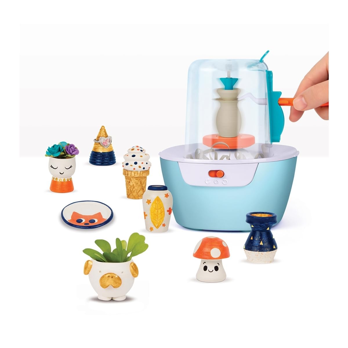 Make It Real Mini Pottery Studio - 26-Piece DIY Kit Miniature, multi