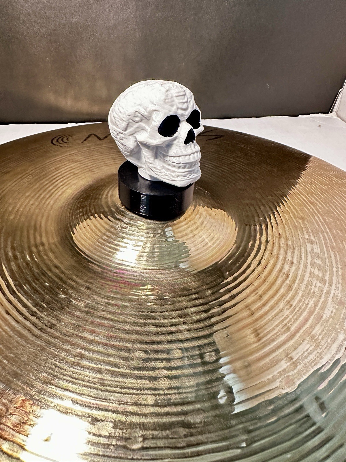 Skull Cymbal Topper-White-Drum Accessories- Zildjian Sabian Paiste DW