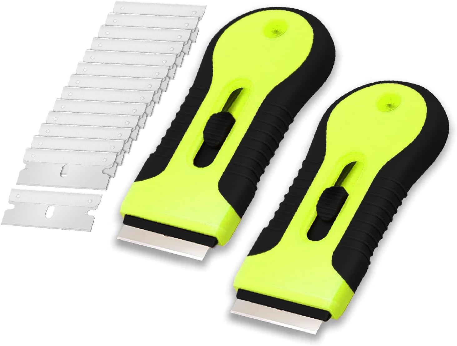 Razor Blade Scraper Tool  2 Pack  30 Extra Stainless Steel Blades  Anti-Slip Erg