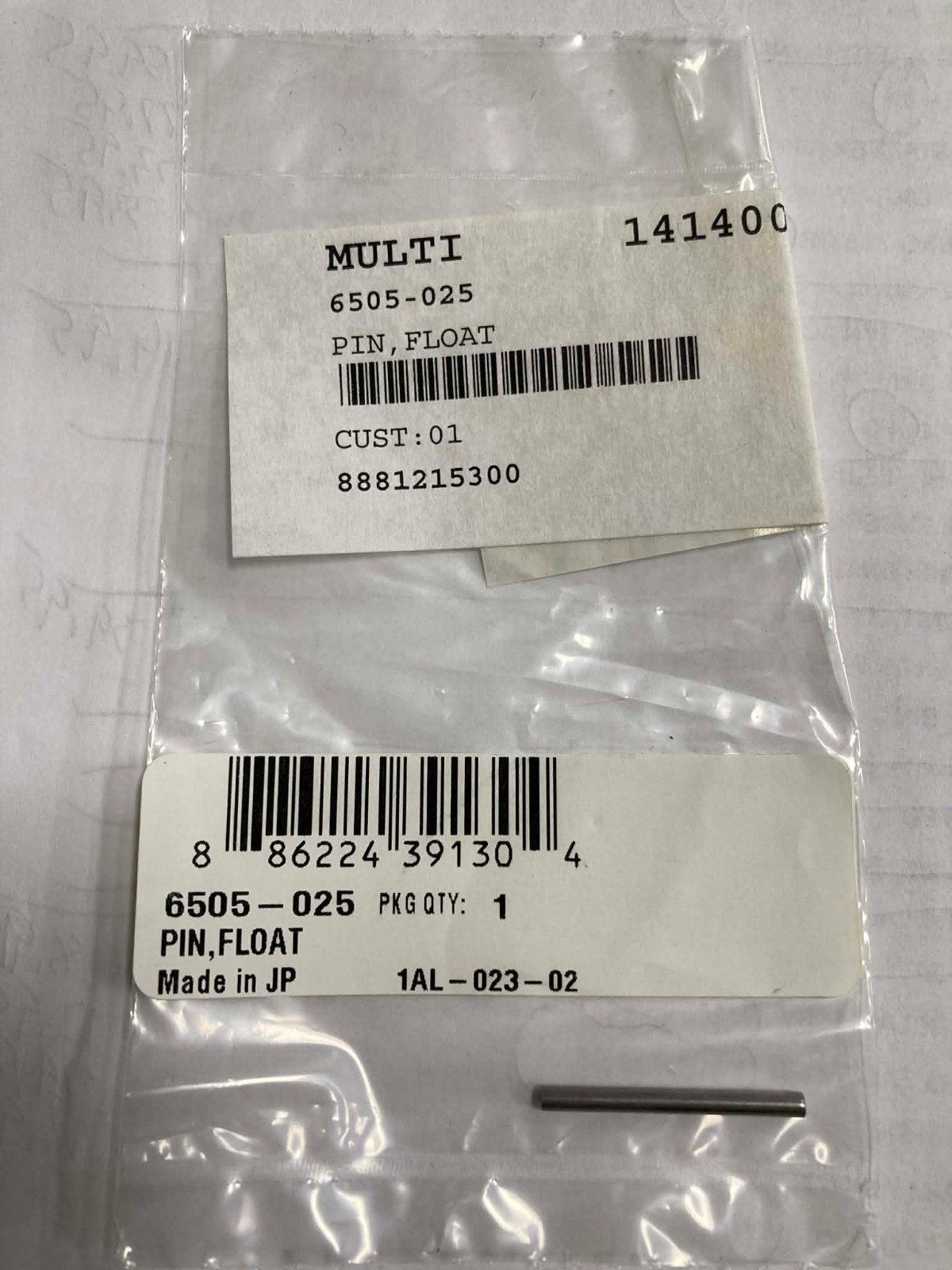 OEM Arctic Cat Float Pin 6505-025, NEW
