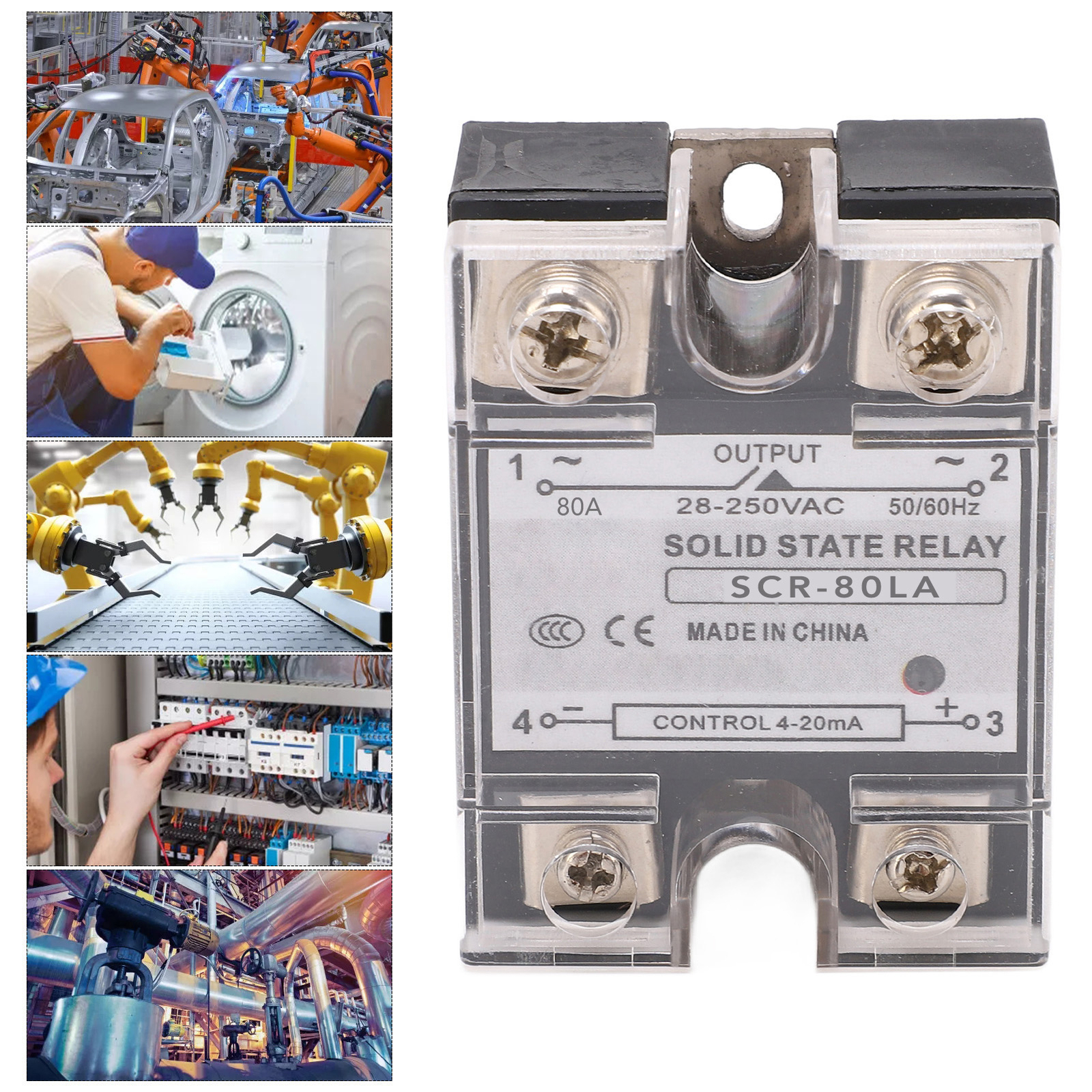 80A Solid State Relay Module 4‑20mA Input Insulated Intelligent Solid State Rela