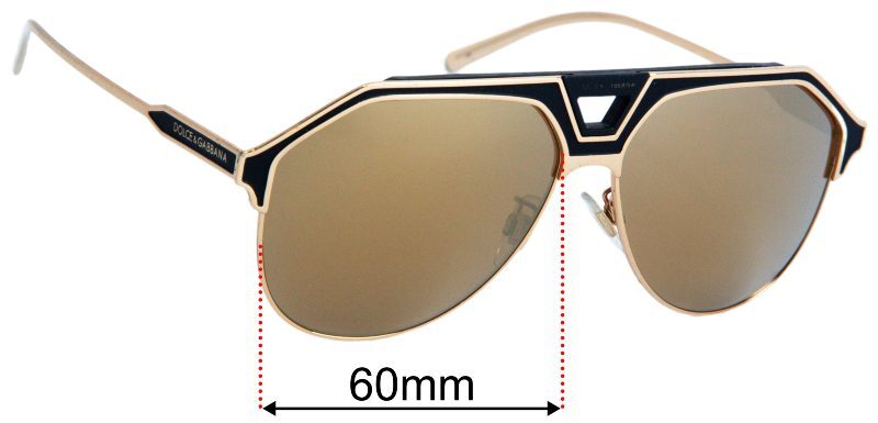 SFx Replacement Sunglass Lenses fits Dolce & Gabbana DG2257 - 60mm Wide