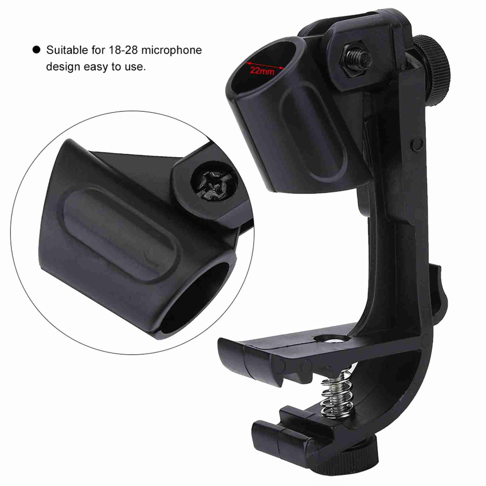 2 Pcs Adjustable Drum Mount Microphone Clip For Hands-Free Recording Or