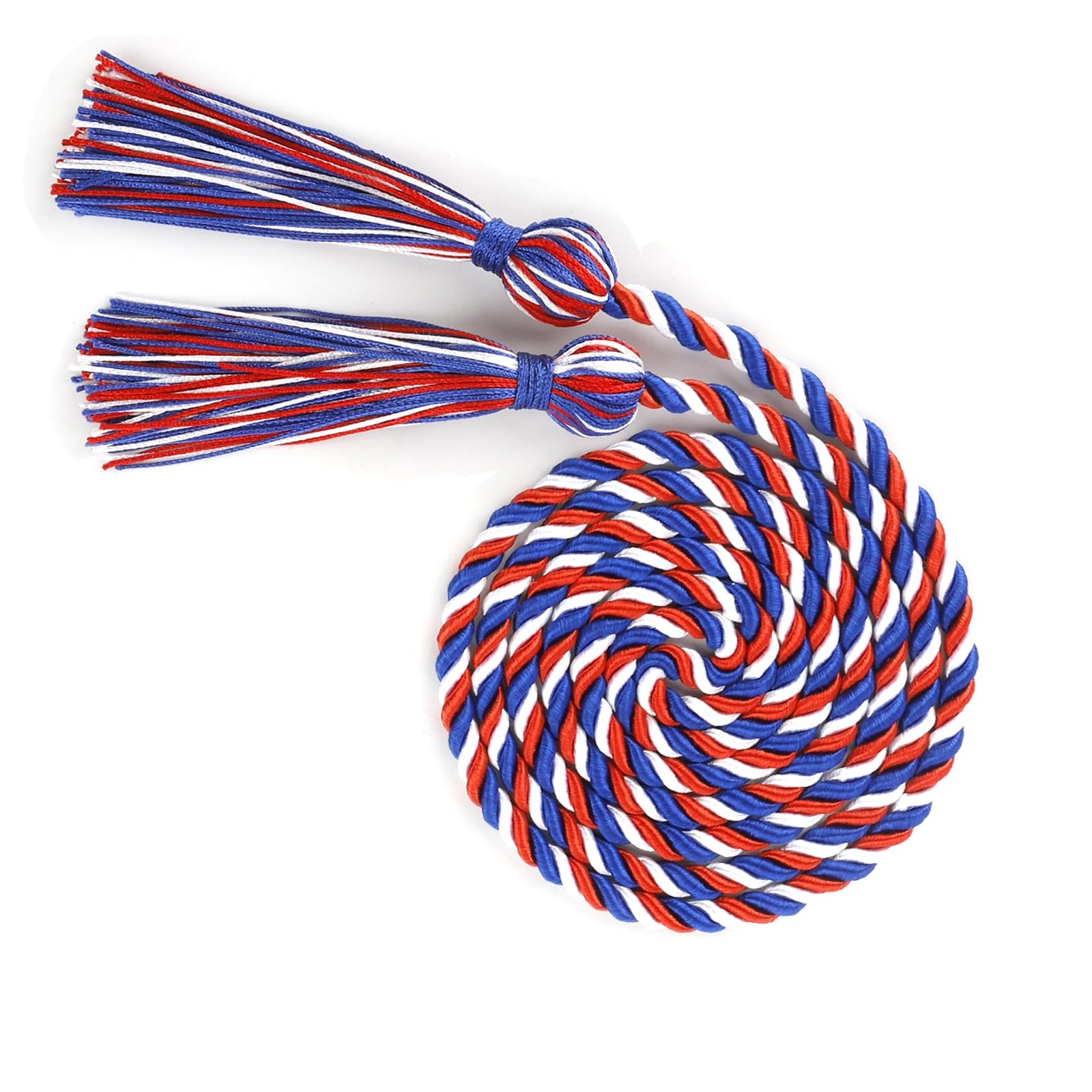 2026 Graduation Honor Cords 68 Inch Red Blue White Rayon Braided Tassels